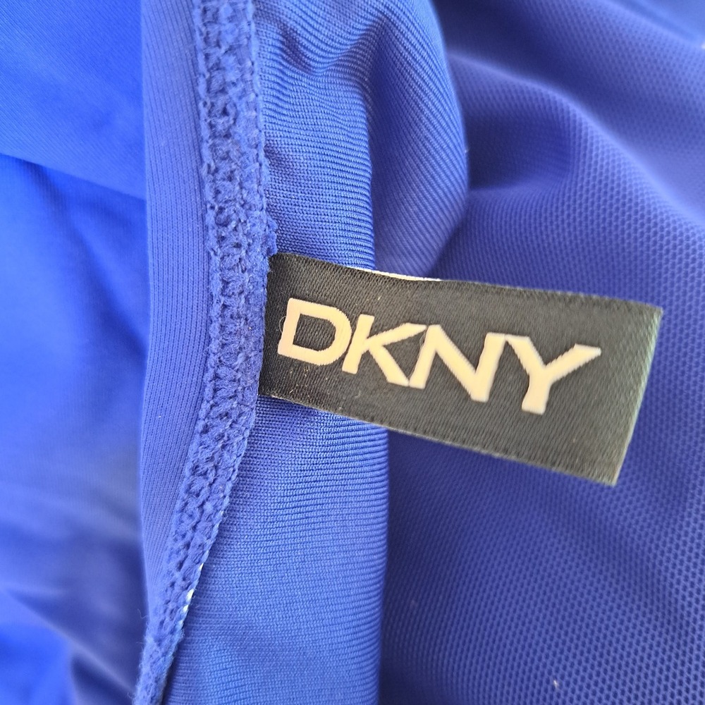 DKNY One Piece Swimsuit Womens XS Blue NWT Ruffle Ruched 1594-280 - Picture 7 of 9